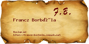 Francz Borbála névjegykártya